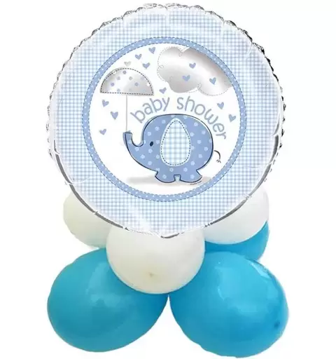 CENTROTAVOLA PALLONCINI BABY SHOWER ELEFANTINO CELESTE