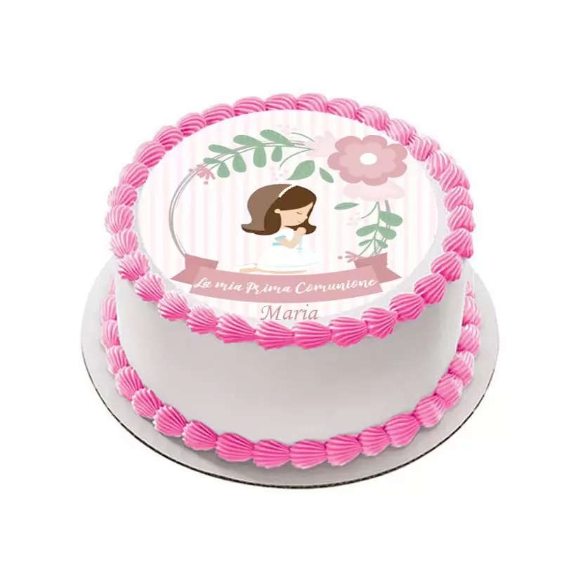 CIALDA LA MIA COMUNIONE BIMBA ROSA PERSONALIZZABILE