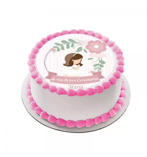 CIALDA LA MIA COMUNIONE BIMBA ROSA PERSONALIZZABILE