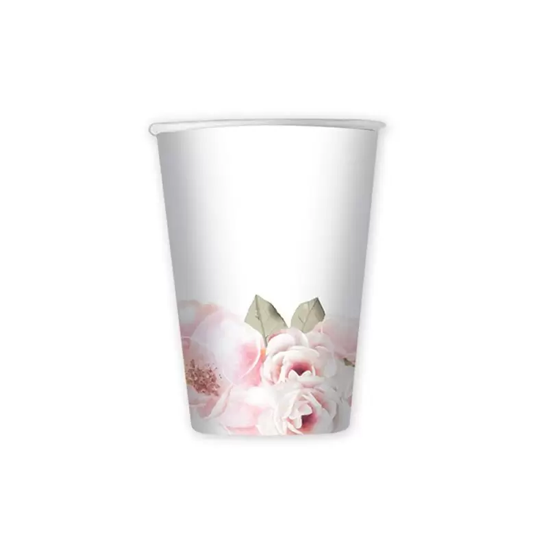 Bicchiere carta floral 8 pz. 74578