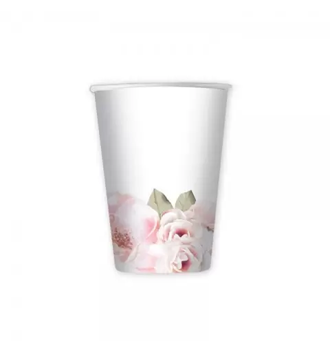 Bicchiere carta floral 8 pz. 74578