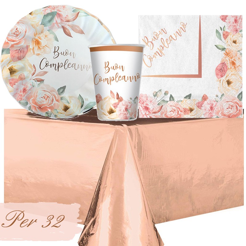 KIT N.16 BUON COMPLEANNO ROSE GOLD