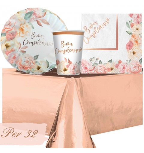KIT N.16 BUON COMPLEANNO ROSE GOLD
