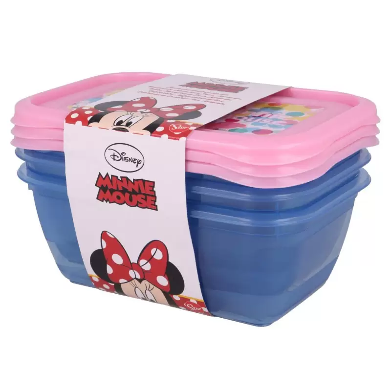 set 3 pezzi box rettangolari Minnie  540 ml 11105