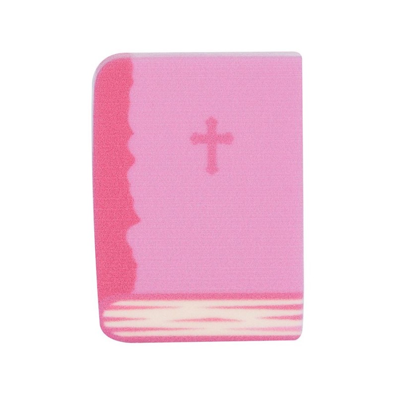 kit decorazioni in zucchero biglietto comunicanda rosa + 2 sagome 27008B cm 8,5 x 5 / 4 cm