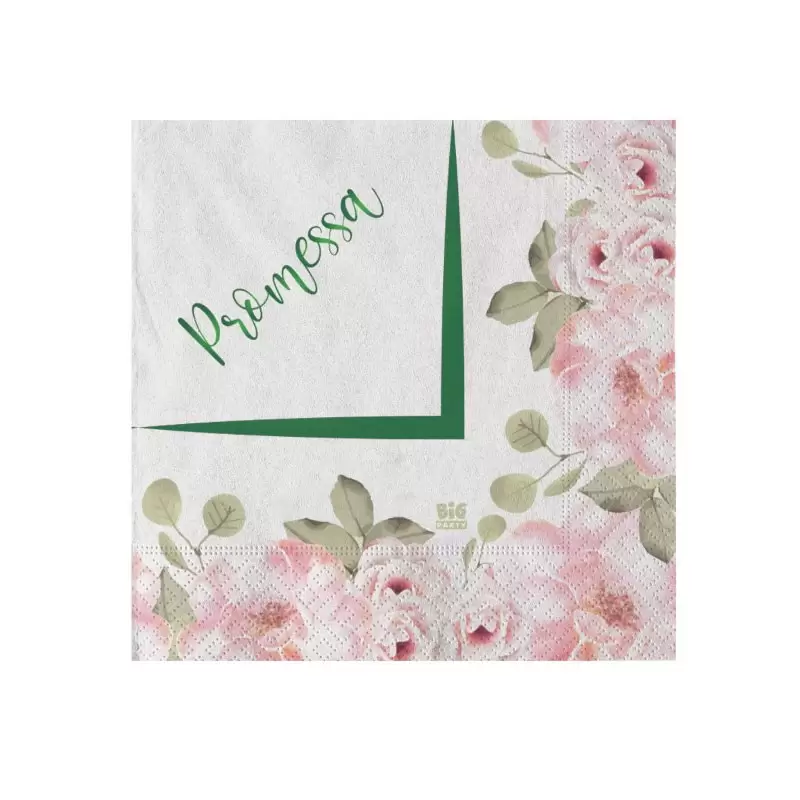 Tovaglioli promessa floral 20 pz. 74582 25 x 25 cm