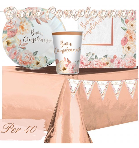KIT N.17 BUON COMPLEANNO ROSE GOLD