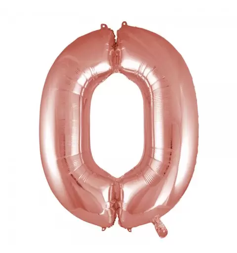 Palloncino foil numero 0 rose gold 101 cm RCRG 0/01