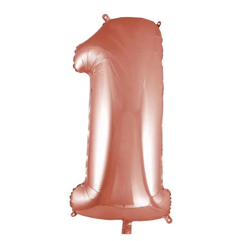 Palloncino foil numero 1 rose gold 101 cm RCRG 1/01