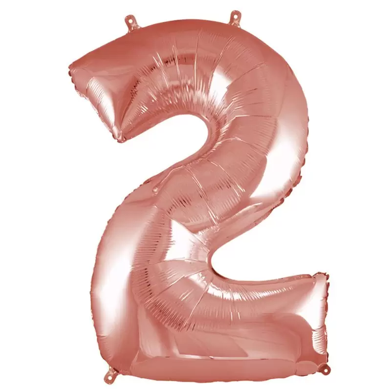Palloncino foil numero 2 rose gold 101 cm RCRG 2/01