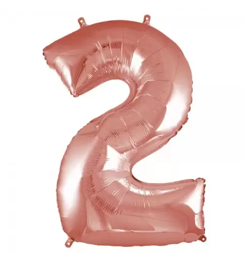 Palloncino foil numero 2 rose gold 101 cm RCRG 2/01