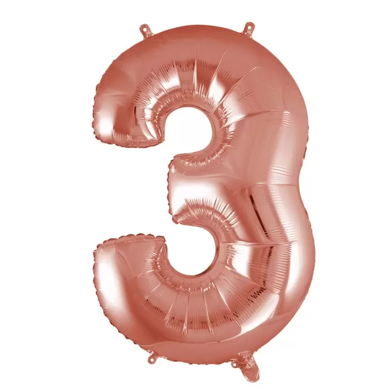 Palloncino foil numero 3 rose gold 101 cm RCRG 3/01