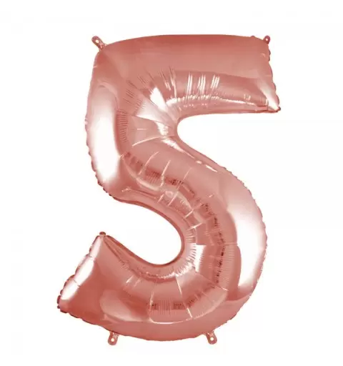 Palloncino foil numero 5 rose gold 101 cm RCRG 5/01