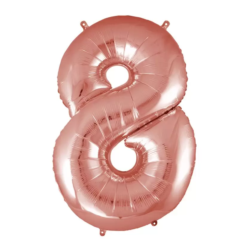 Palloncino foil numero 8 rose gold 101 cm RCRG 8/01