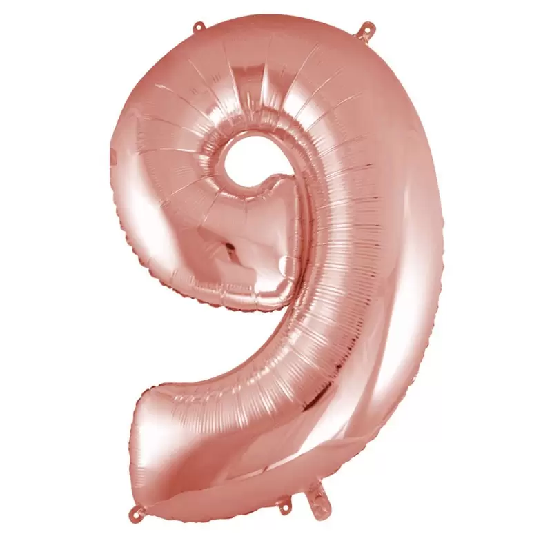 Palloncino foil numero 9 rose gold 101 cm RCRG 9/01