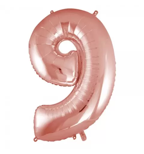 Palloncino foil numero 9 rose gold 101 cm RCRG 9/01