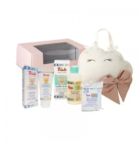 CONFEZIONE REGALO NASCITA CON FIOCCO NUVOLETTA ROSA