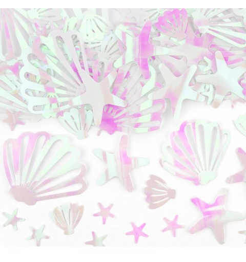 coriandoli confetti decorativi iridescenti 23 g conchiglie stelle marine  KONS1-081I