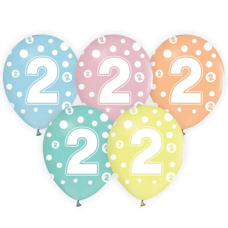 palloncini colori pastello n.2 5 pz. 30 cm GZ-CYF2