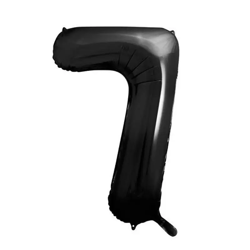 Palloncino numero \'\' 7 \'\' in lamina metallica nero 86 cm 34\'\' FB1M-7-010