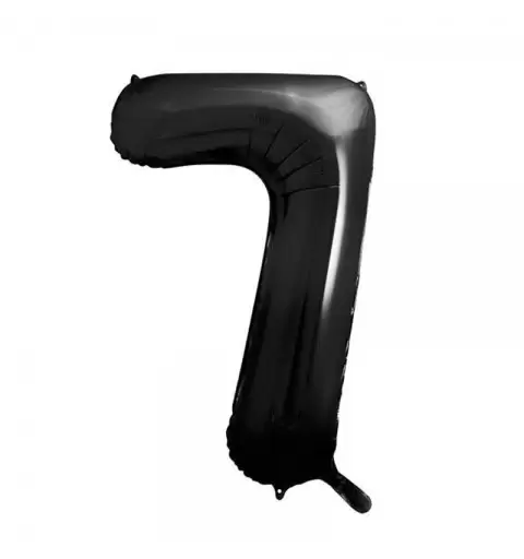 Palloncino numero \'\' 7 \'\' in lamina metallica nero 86 cm 34\'\' FB1M-7-010