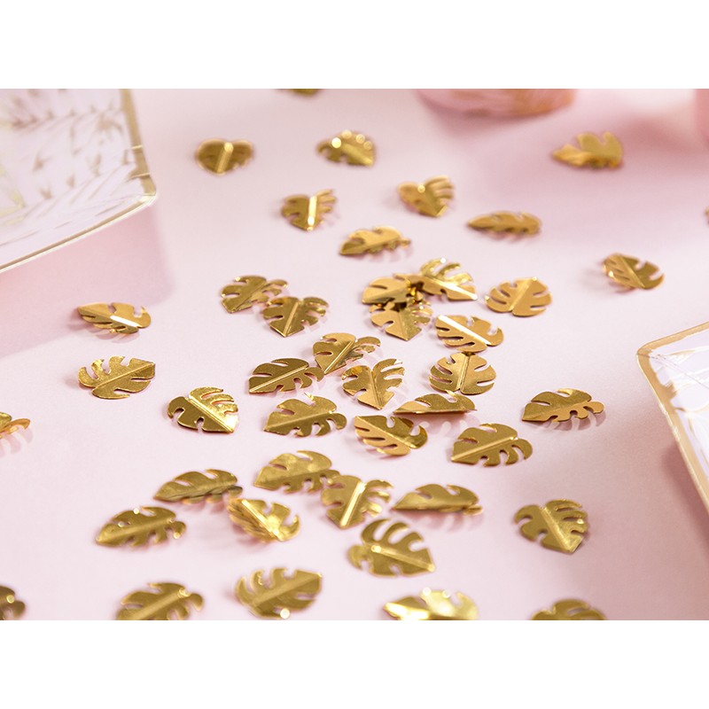 coriandoli confettti metallici foglie oro 1,5 x 2 cm 15 g KONS8-019M