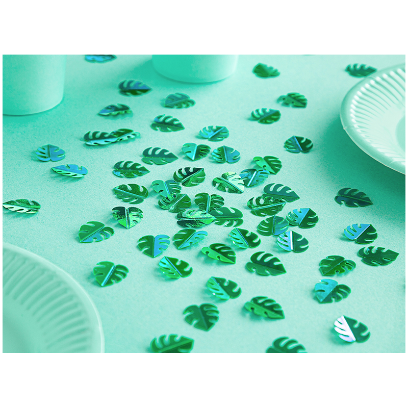Coriandoli confettti metallici foglie verde 1,5 x 2 cm 15 g KONS8-012