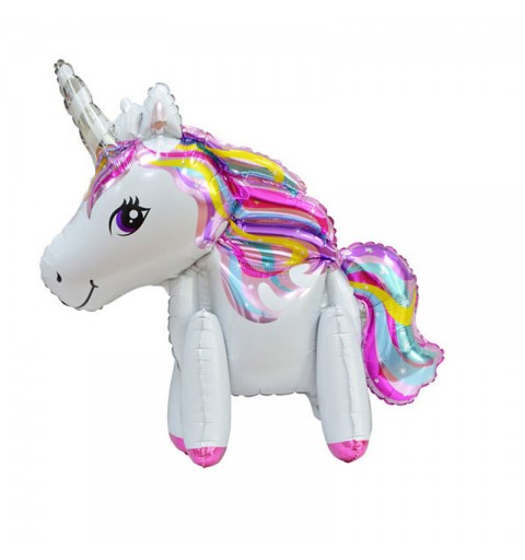 Palloncino 3D unicorno rainbow 55 x 58 cm 989617-01