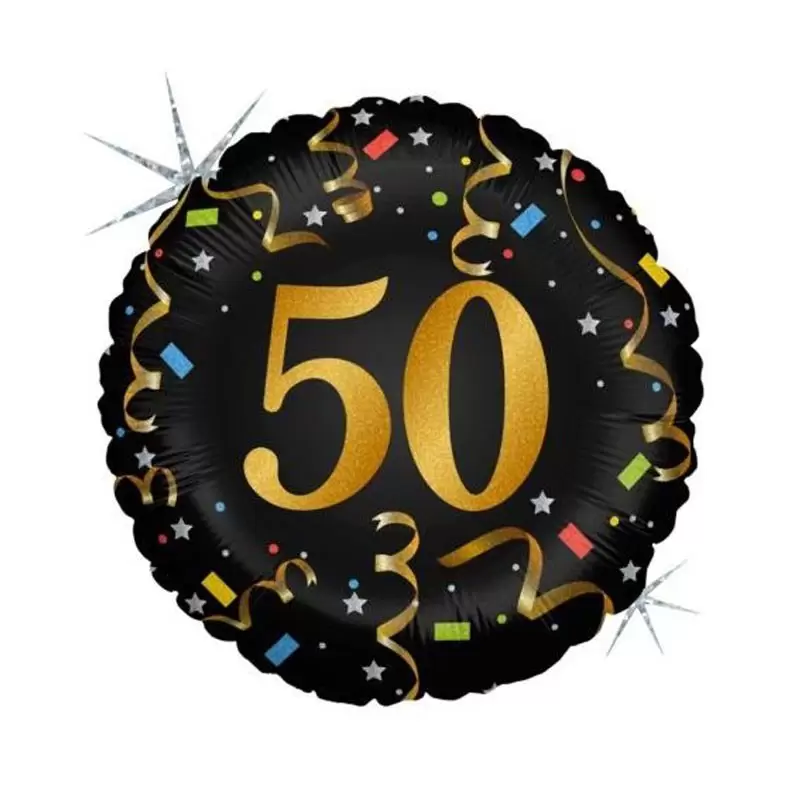 Palloncino Foil 50 Anni glitterato MEM49 45 cm