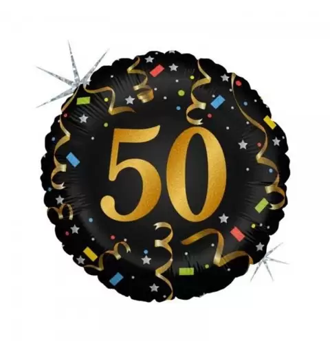 Palloncino Foil 50 Anni glitterato MEM49 45 cm