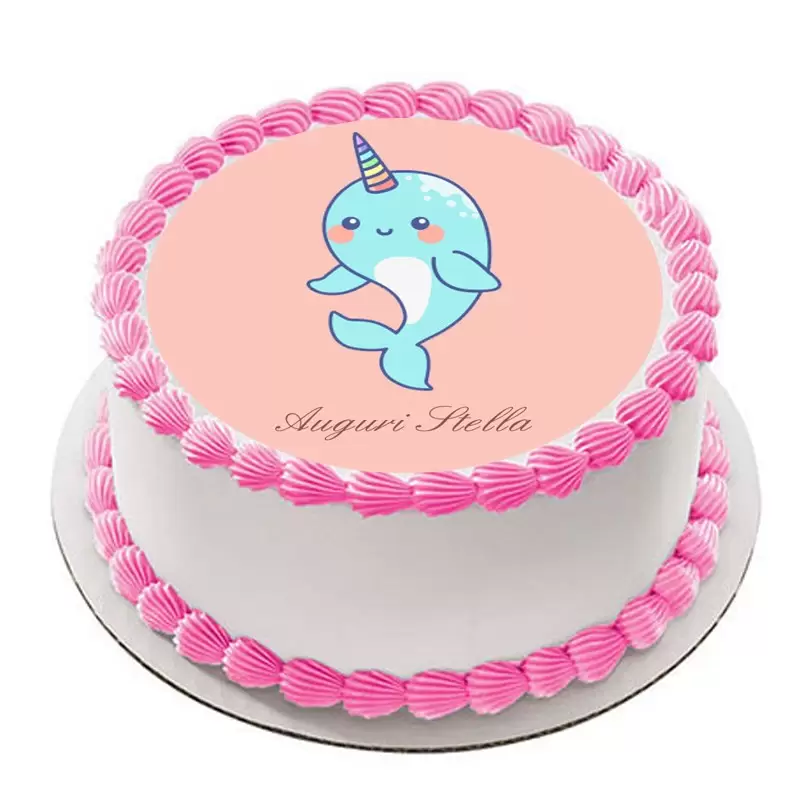 CIALDA NARVALO UNICORNO DEL MARE PERSONALIZZABILE PER TORTE
