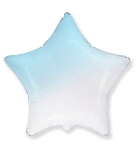 Palloncino foil Jumbo stella bianco celeste sfumato 79 cm 306500BGA