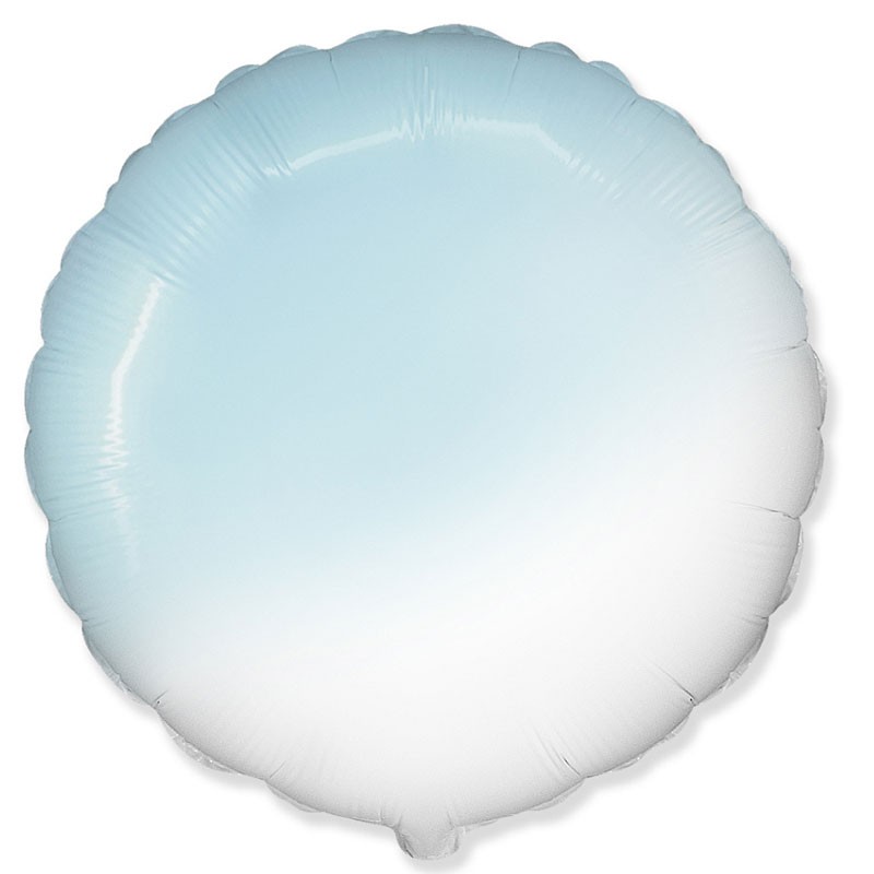 Palloncino foil Jumbo tondo bianco celeste sfumato 45 cm 401500BGA