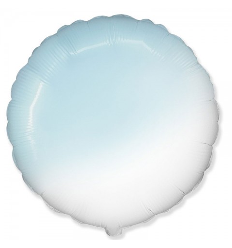 Palloncino foil Jumbo tondo bianco celeste sfumato 45 cm 401500BGA