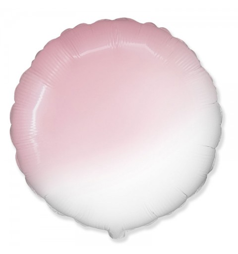 Palloncino foil Jumbo tondo bianco rosa sfumato 79 cm 406500BGRS