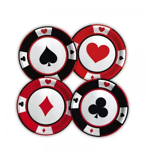 8 Piatti MIX Ø 18 cm Big Poker 60866