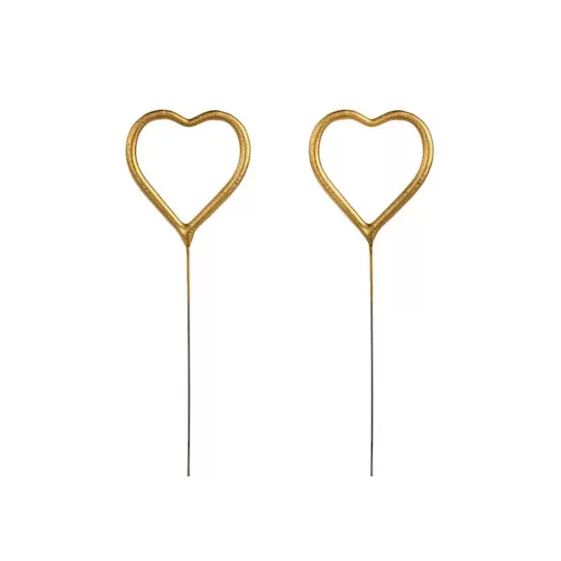 set 2 Candeline Scintillanti a forma di Cuore Oro ZO1-019