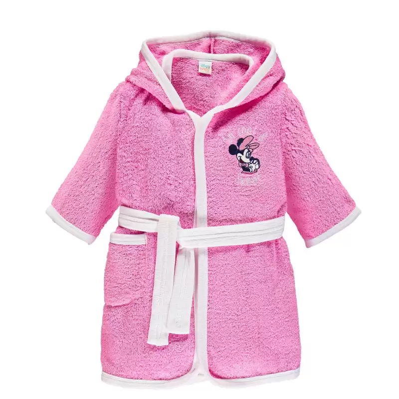 Accappatoio In Spugna Minnie per bambine Rosa 12 mesi WB7009 4046
