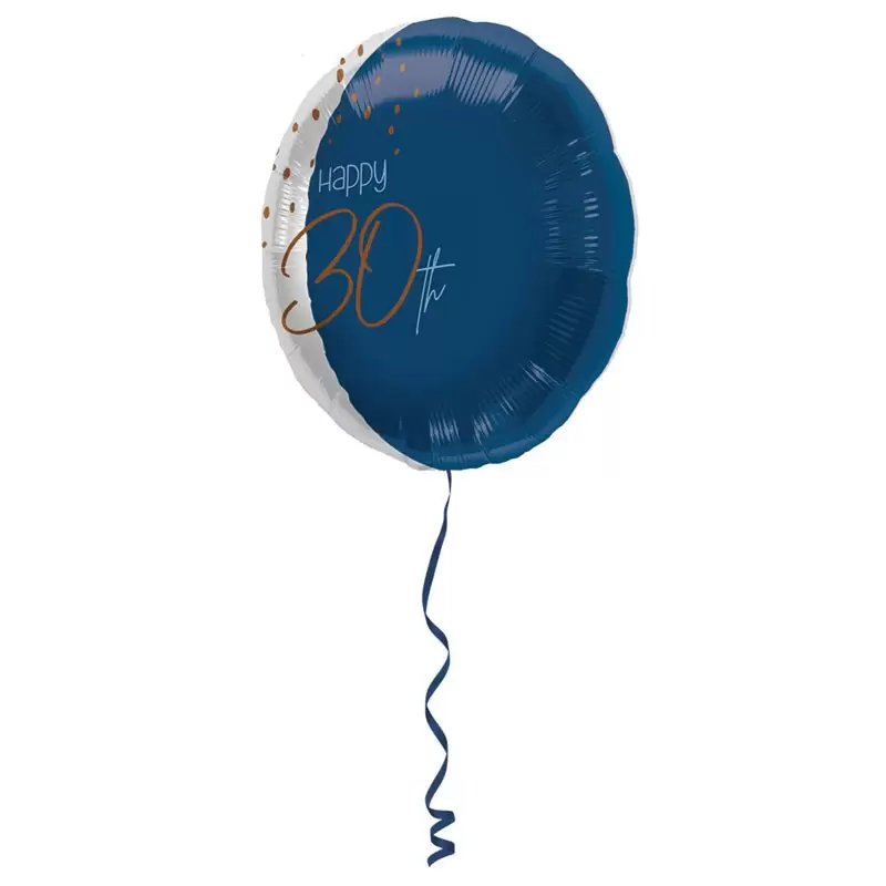 Palloncino Foil tondo Elegant True Blue 30 Anni 45 cm 66730