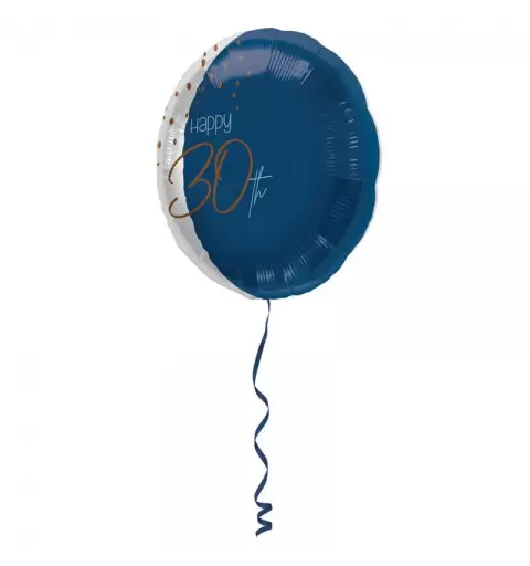 Palloncino Foil tondo Elegant True Blue 30 Anni 45 cm 66730