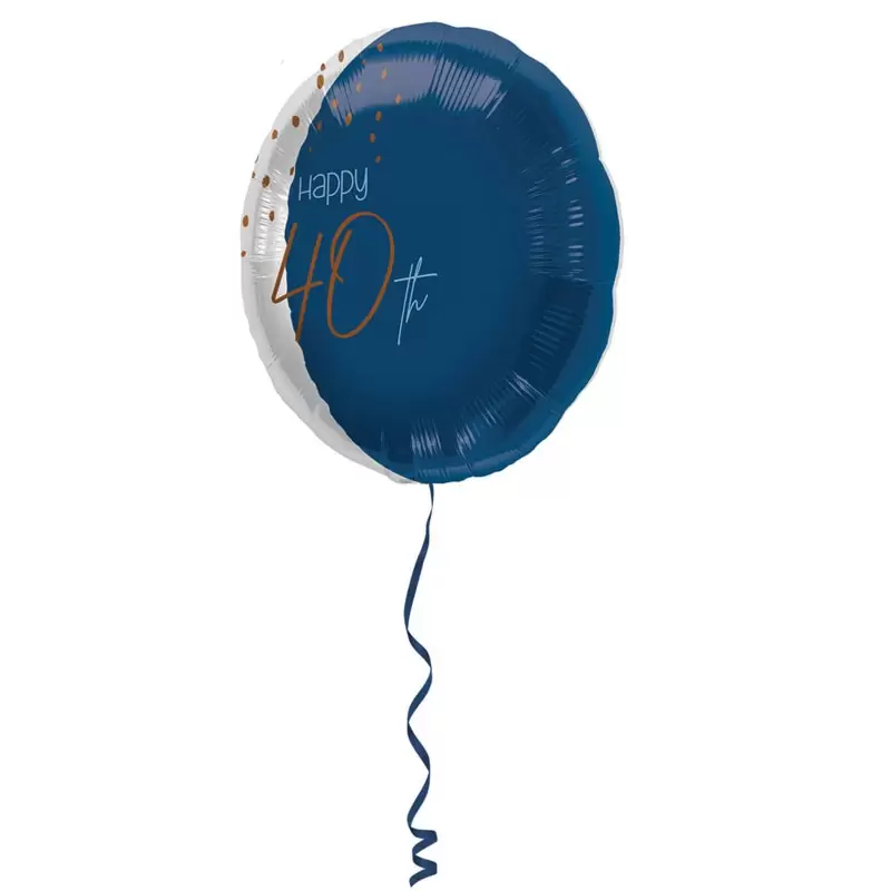 Palloncino Foil tondo Elegant True Blue 40 Anni 45 cm 66740