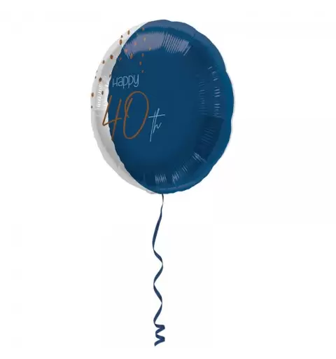 Palloncino Foil tondo Elegant True Blue 40 Anni 45 cm 66740