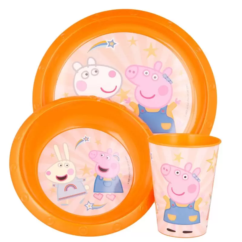 Set 3 Pezzi  Piatto Ciotola Bicchiere Easy 260 ml  Peppa Pig 41255