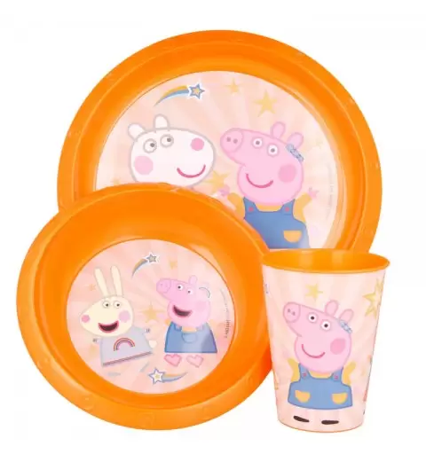 Set 3 Pezzi  Piatto Ciotola Bicchiere Easy 260 ml  Peppa Pig 41255