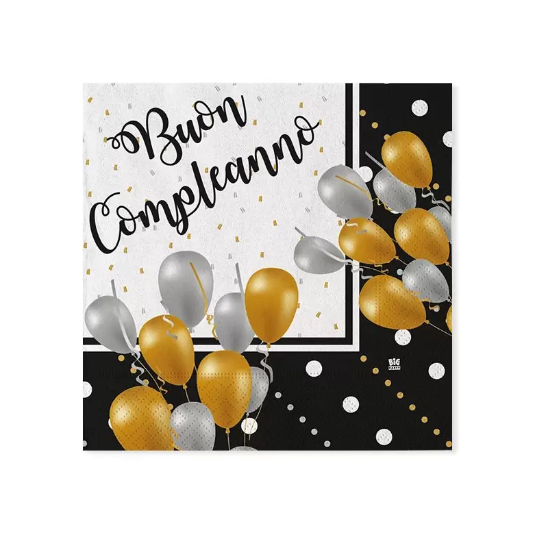 tovaglioli Buon Compleanno Prestige 20 pz. 61695