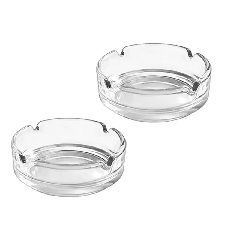 set 2 posacenere di vetro 9cm 9x9x3cm 104228