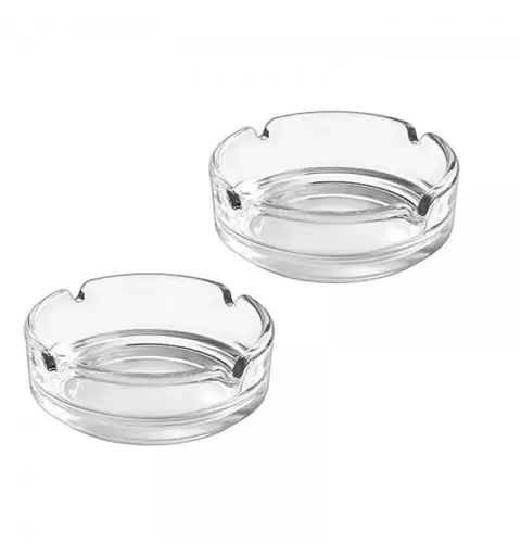 set 2 posacenere di vetro 9cm 9x9x3cm 104228
