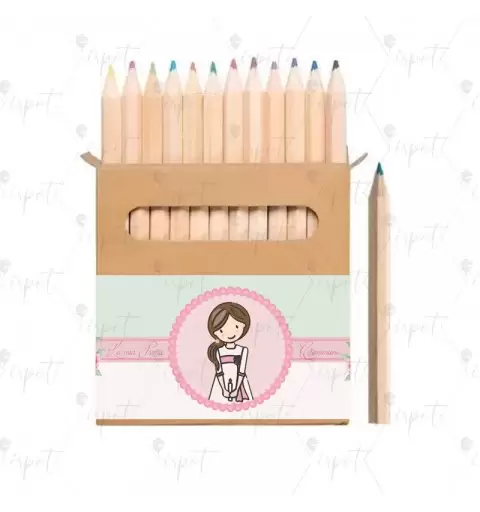 PASTELLI PRIMA COMUNIONE BAMBINA FLOREAL ASTUCCI CON FASCETTE ADESIVE - 10 PZ