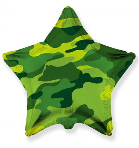 palloncino foil Mylar Stella Verde Militare 18 45 cm 301500MFX