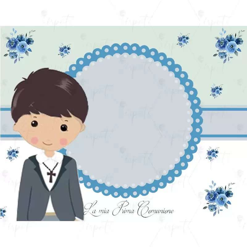 SEGNAPOSTO PRIMA COMUNIONE BAMBINO FLOWER - 1 PZ